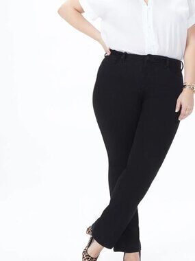 NYDJ Barbara Bootcut Jeans In Plus Size 22W Black New With Tags Zip Fly Slimming